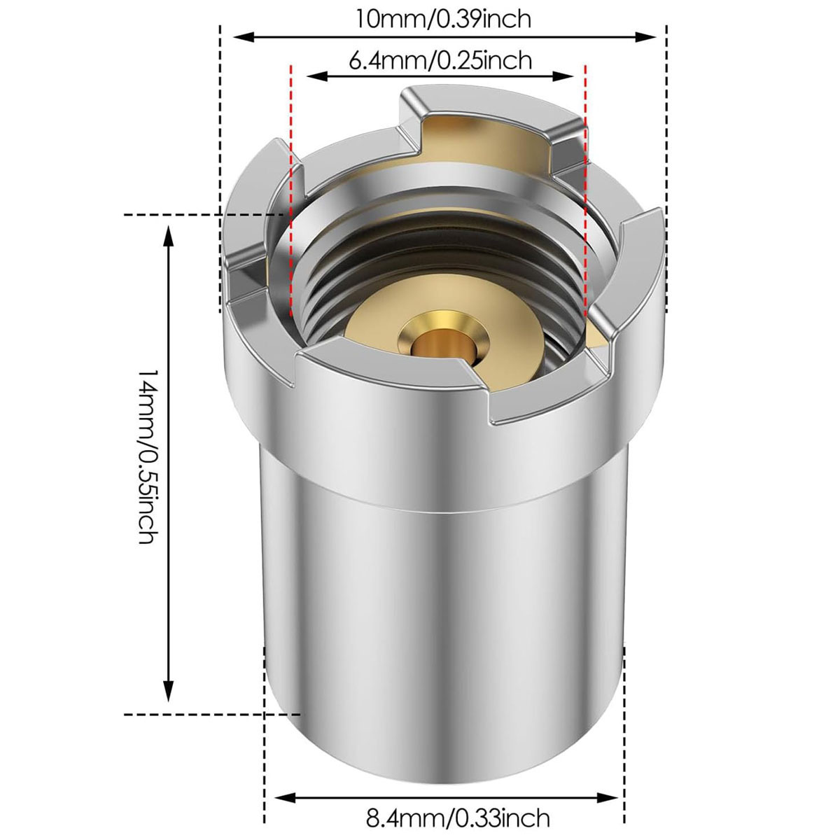 CBD Vaporizer Magnetic Ring Adapter with Hole Brass Electrode 510 Universal Adapter