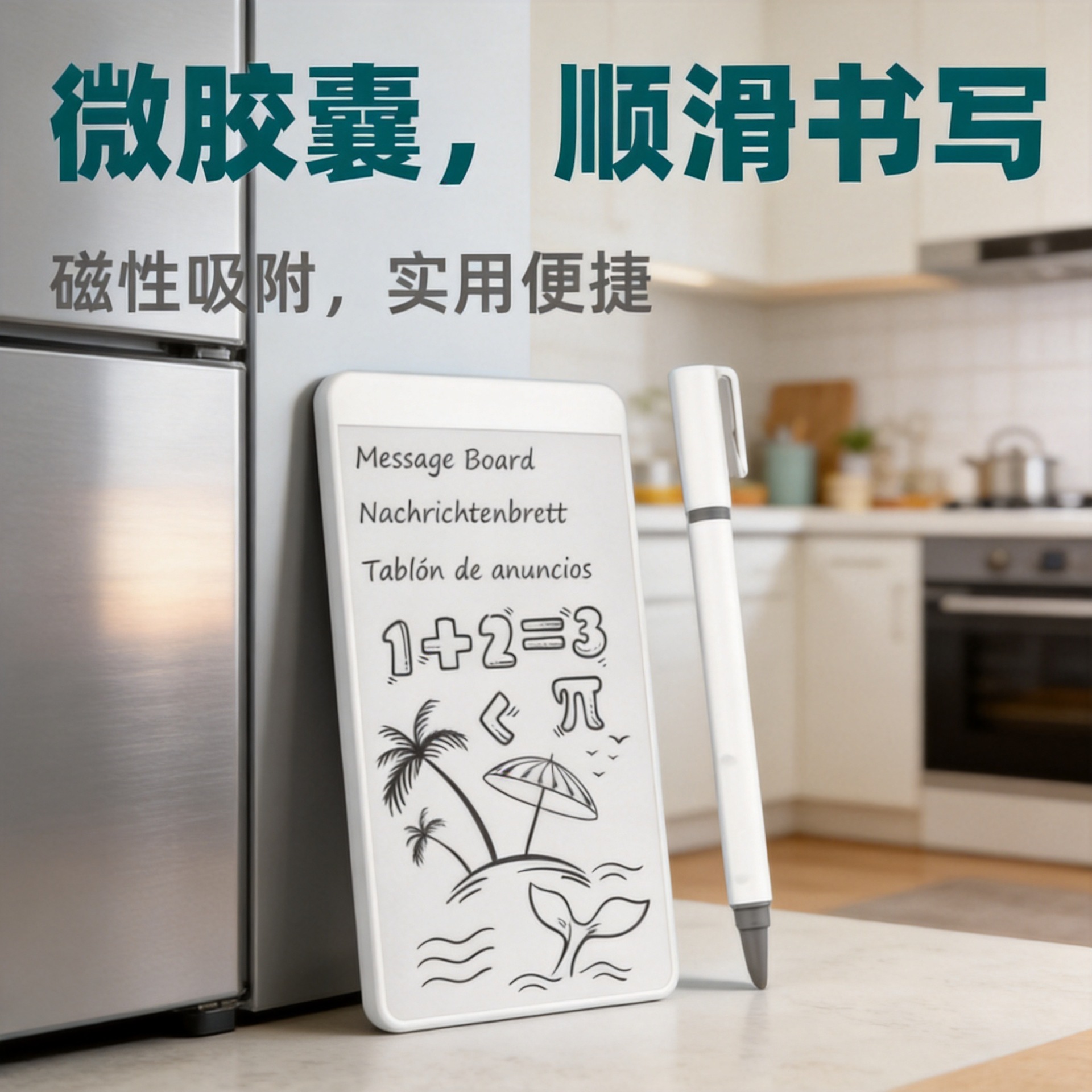 5.5-inch magnetic whiteboard microcapsule writing board refrigerator magnet children's drawing board home message office draft eco-friendly