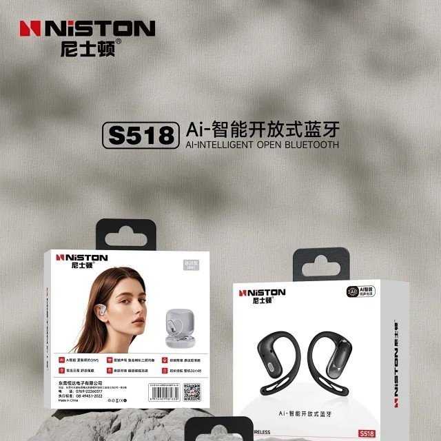 Niston S518 AI smart translation open-back Bluetooth earphone
