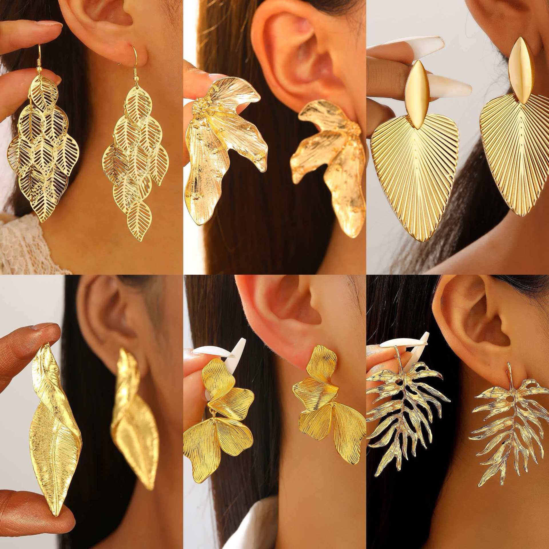 Alloy Earrings Women Leaf Earrings Accessories Earrings Women