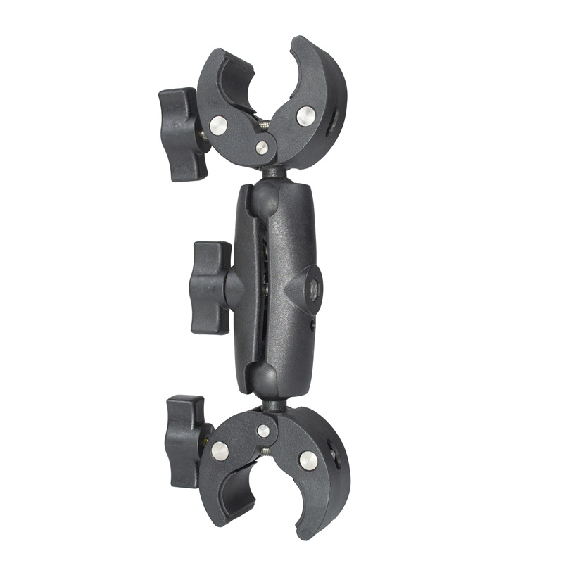 New heavy-duty clamp double head clip selfie stick photography light fixing bracket bicycle motorcycle rain gear bracket