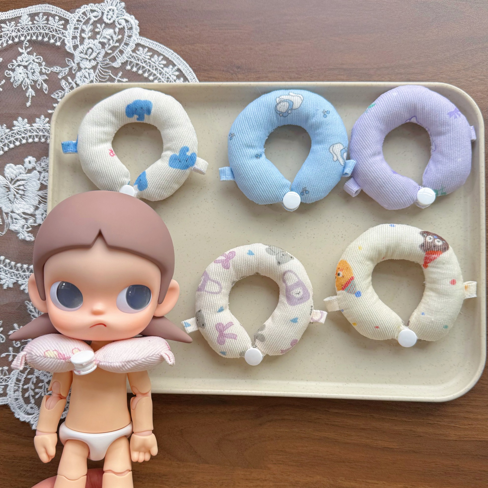 Zsiga Gazi sister/Mlolly/Dimoo/cotton doll 10cm outdoor U-shaped pillow lanyard anti-lost buckle pendant