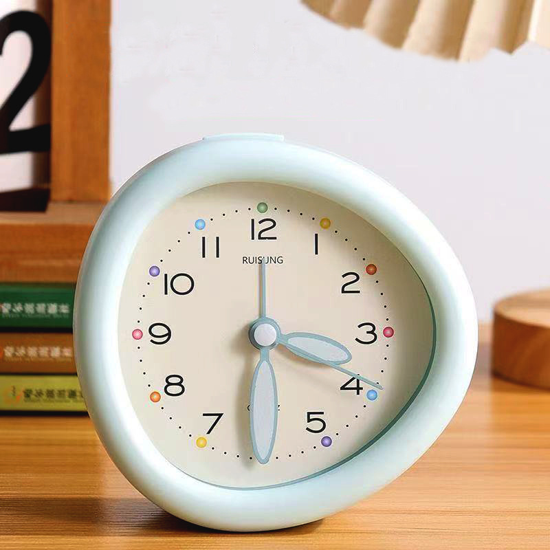 Japanese and Korean Desktop Clock, Tabletop Silent Small Alarm Clock for School and Work