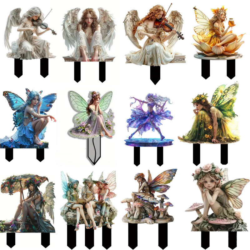 New Angel Fairy Garden Acrylic Ground Insert Decoration Yard Potted Plant Ornament