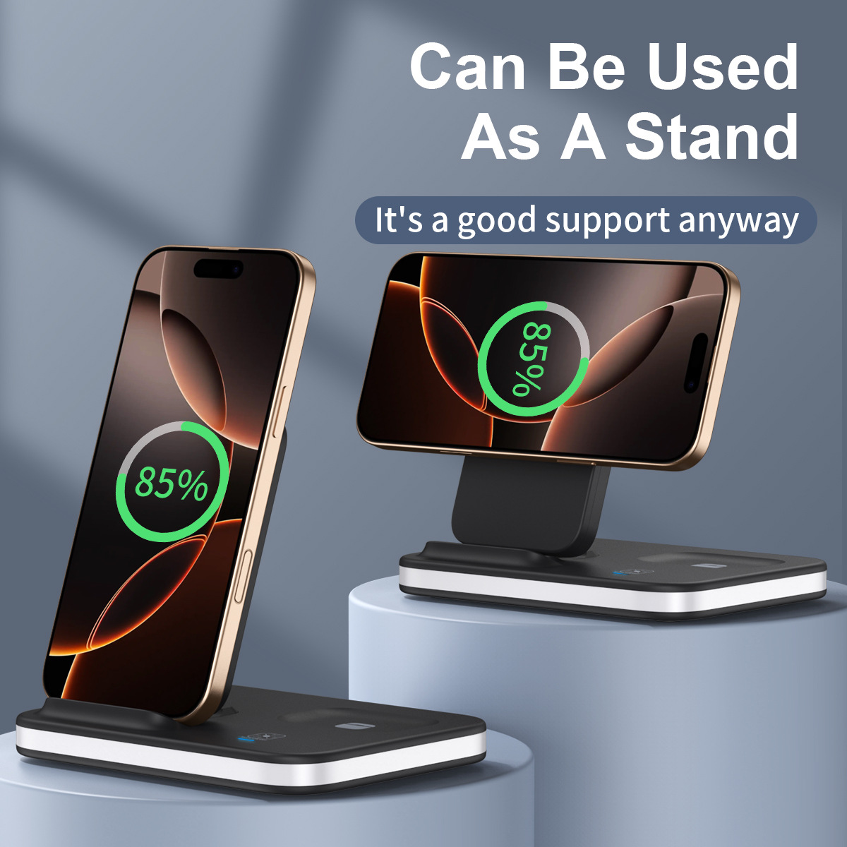Magnetic folding three-in-one wireless charger phone stand multi-functional for Apple 16 phone wireless charging