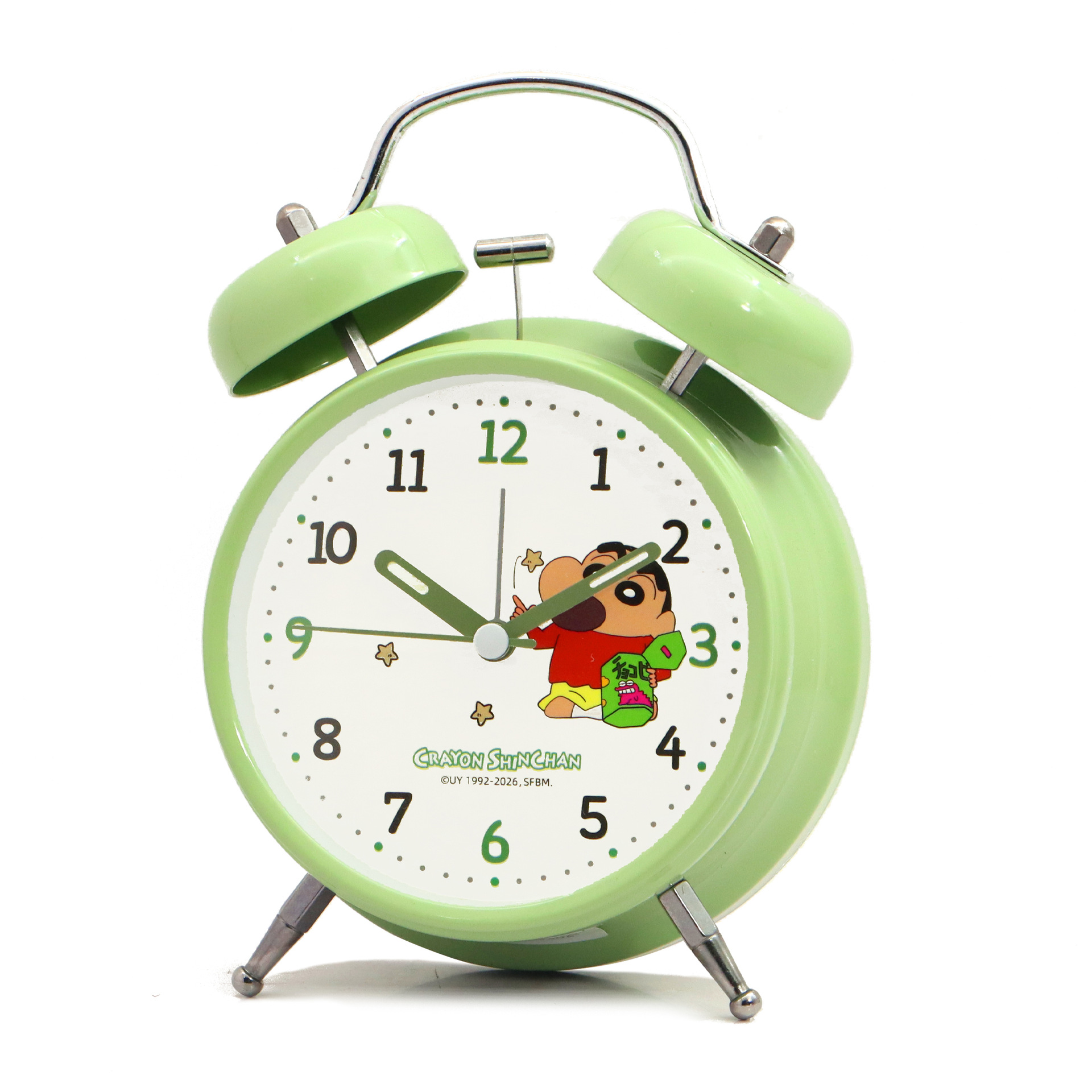 Original crayon ringing alarm clock student learning special alarm clock children bedroom fluorescent metal ringing alarm clock