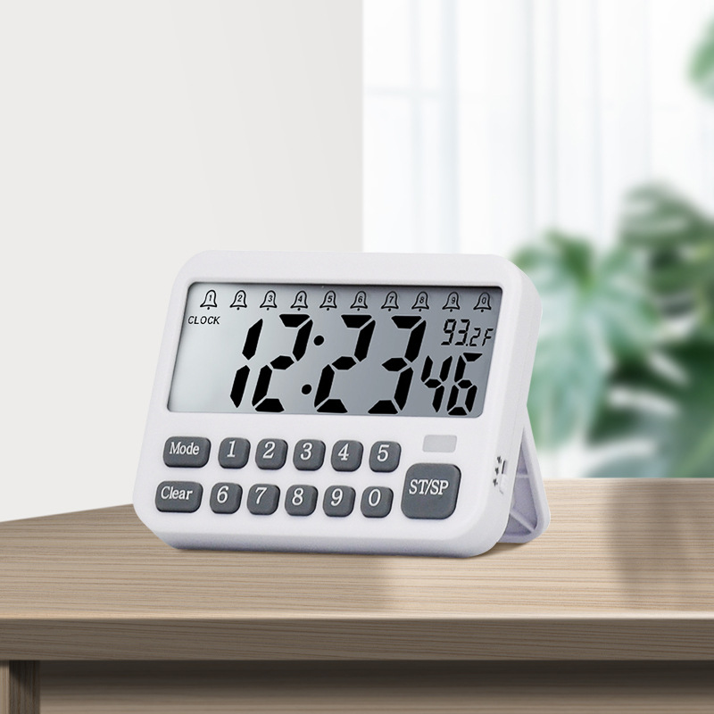 99 Hour Timer Reminder Timer Quick Setting Large Screen Silent Vibration with Clock 10 Groups Alarm