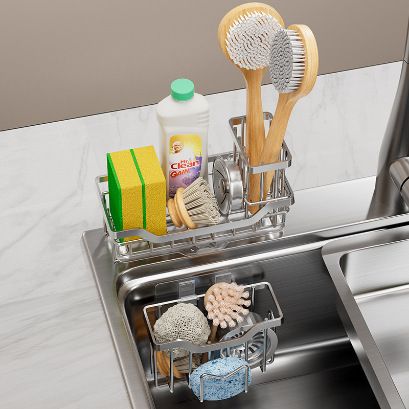 Sink sponge rack hand soap soap brush storage basket drain rack kitchen supplies counter storage rack