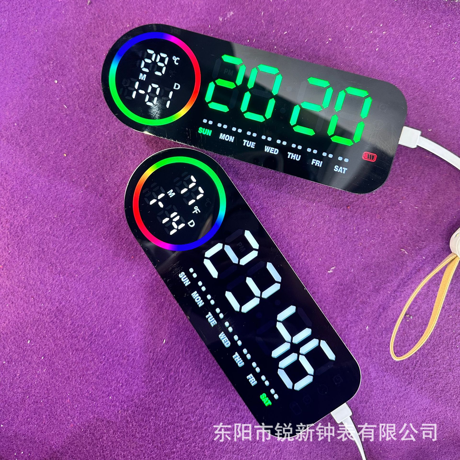 Aperture clock simple large screen LED electronic clock with date two groups alarm clock 2708