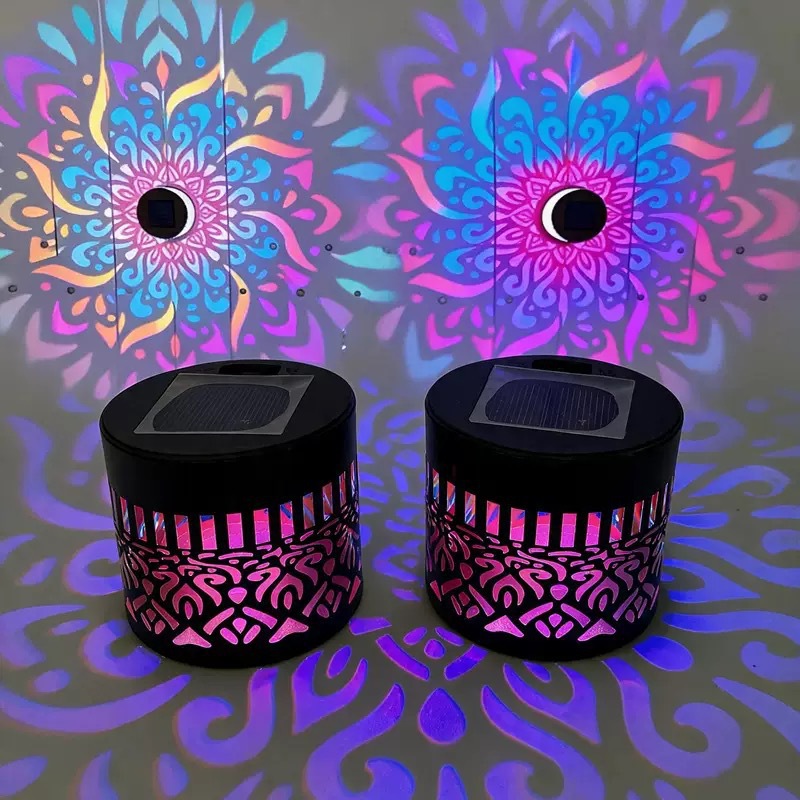 Solar Outdoor Courtyard Wall Light Projection Light Mandala Outdoor Waterproof Wall Decoration Light