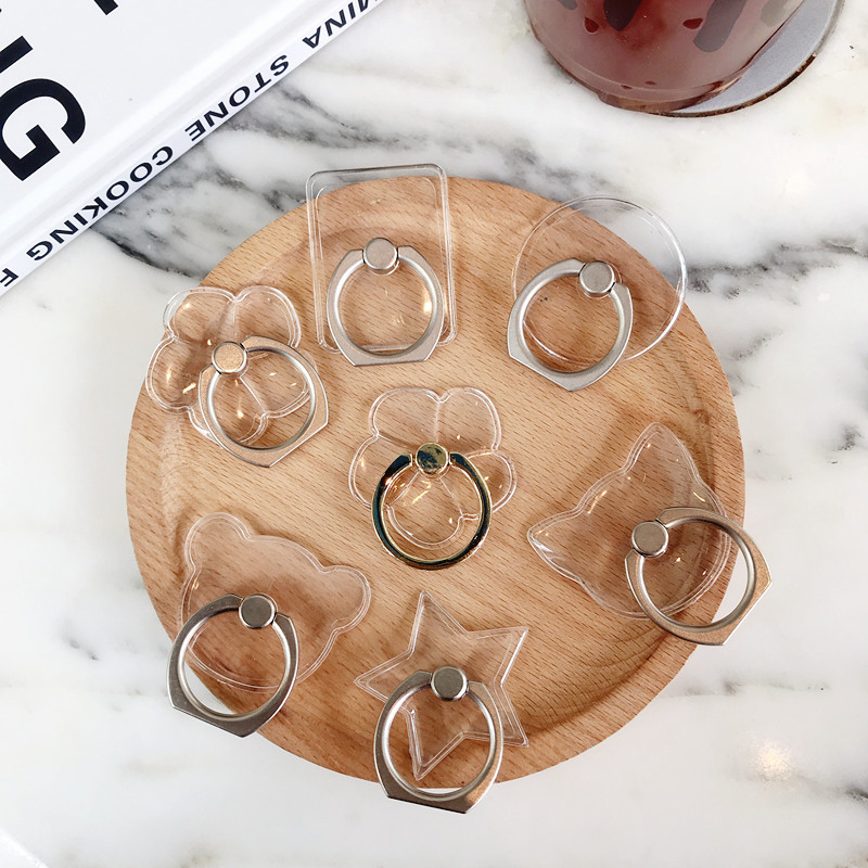 Transparent Ring Stand Phone Ring Finger Grip Rotating Support Stand Adhesive PC Acrylic Phone Ring Grip