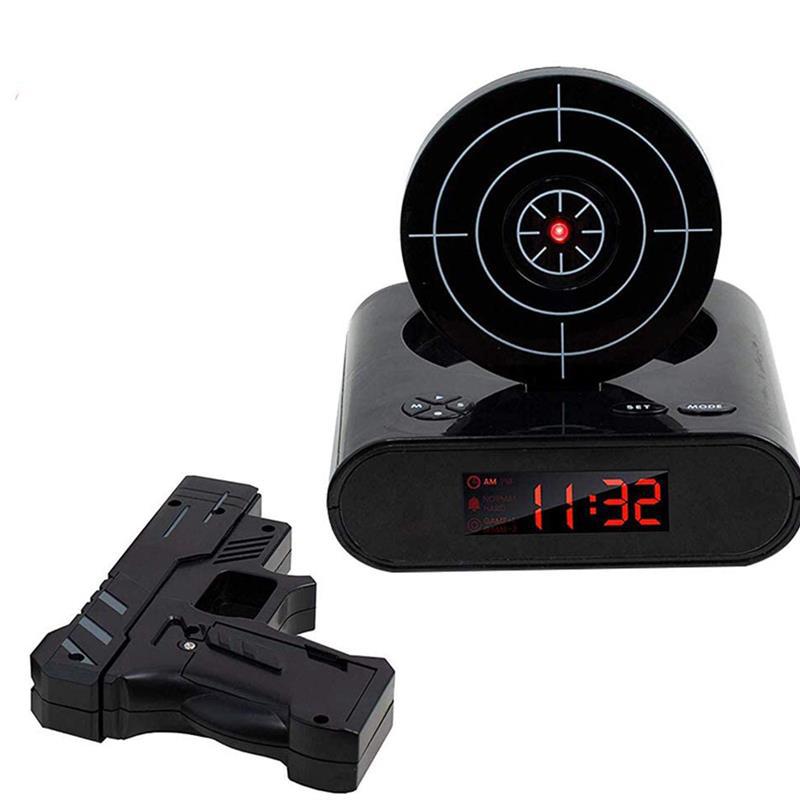 Lazy Wake-Up Shooting Target Alarm Clock Mini Infrared Shooting Digital LED Clock Bedroom Alarm Clock