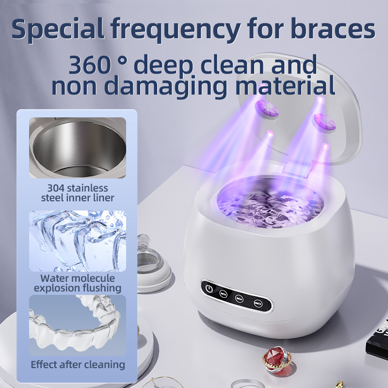 Ultrasonic Cleaning Machine Home Use Denture Invisible Retainer False Teeth Cleaning Box Jewelry Ring Glasses Cleaner