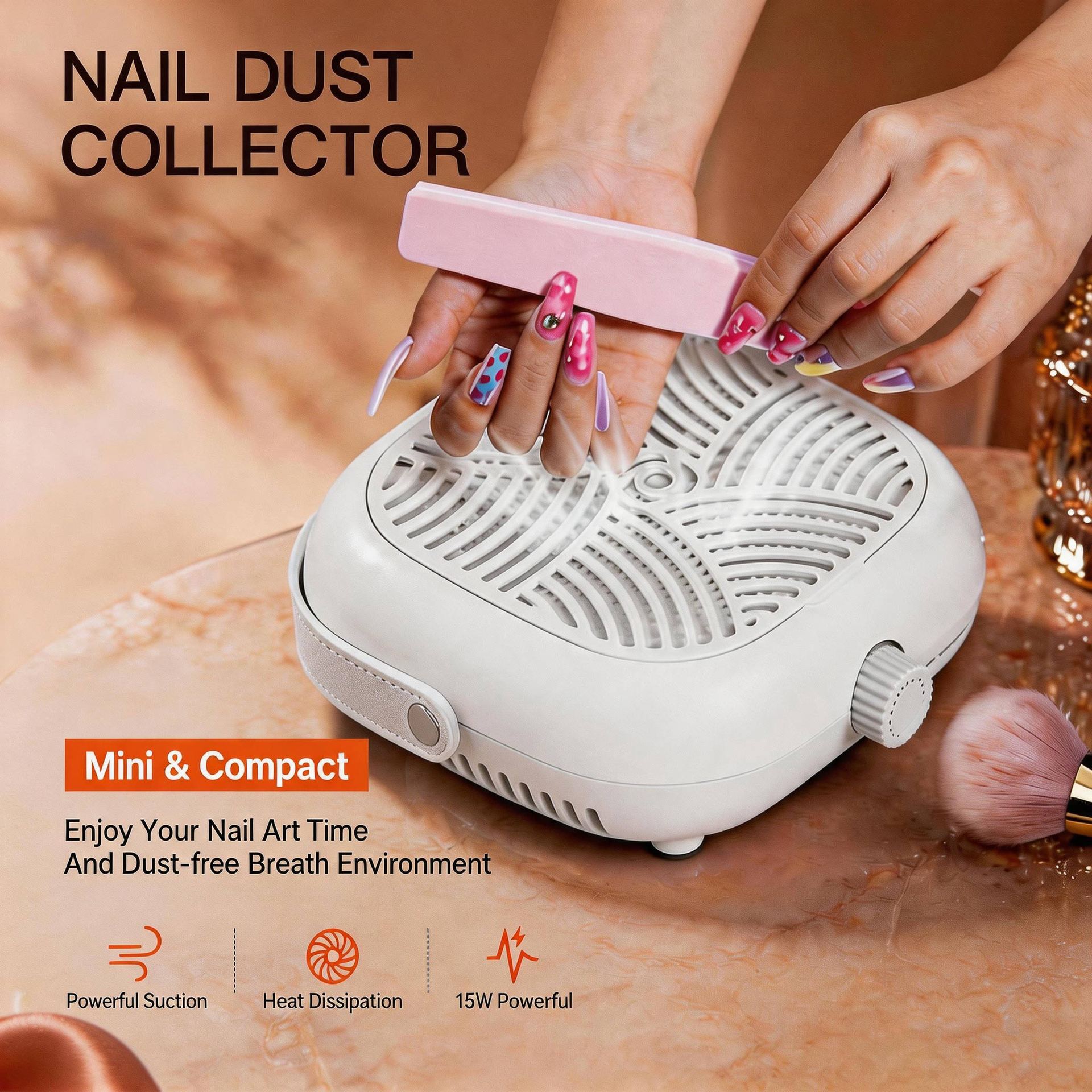 Exclusive Nail Dust Collector Nail Powder Collection Machine Japanese Style Dust Collector Turbo Brushless Nail Dust Collector
