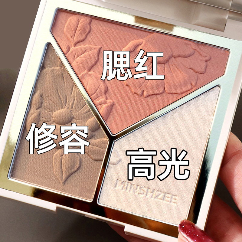M6009 Contour Palette MINSHZEE Highlight Shimmer Powder Matte Nose Shadow Cheek 3D