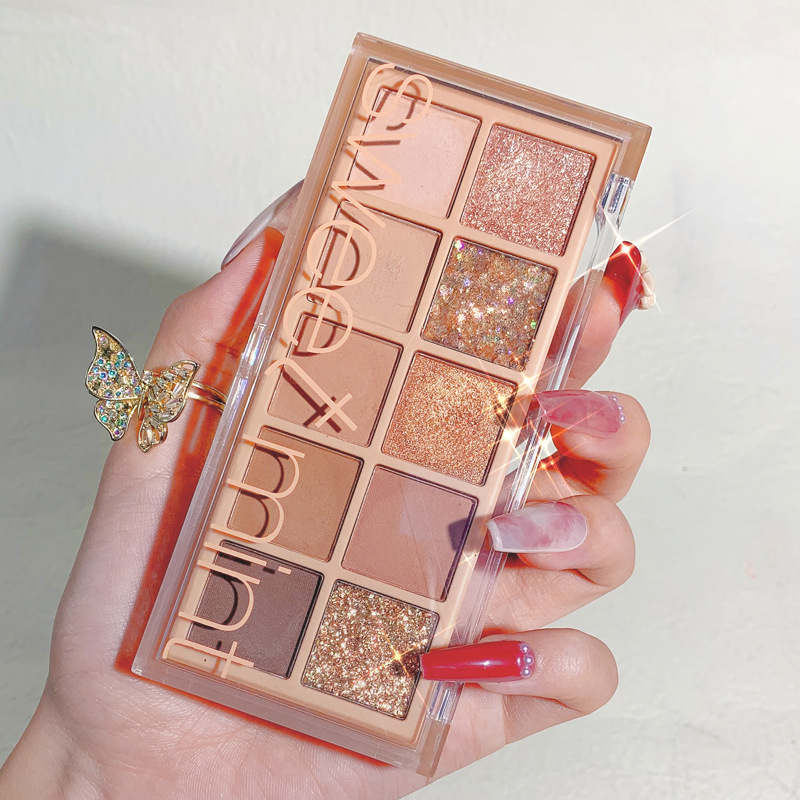 Makeup Sweet Mint Ten-Color Eyeshadow Palette Pearl Matte Shimmer Student Daily Nude Cement Earth Tone