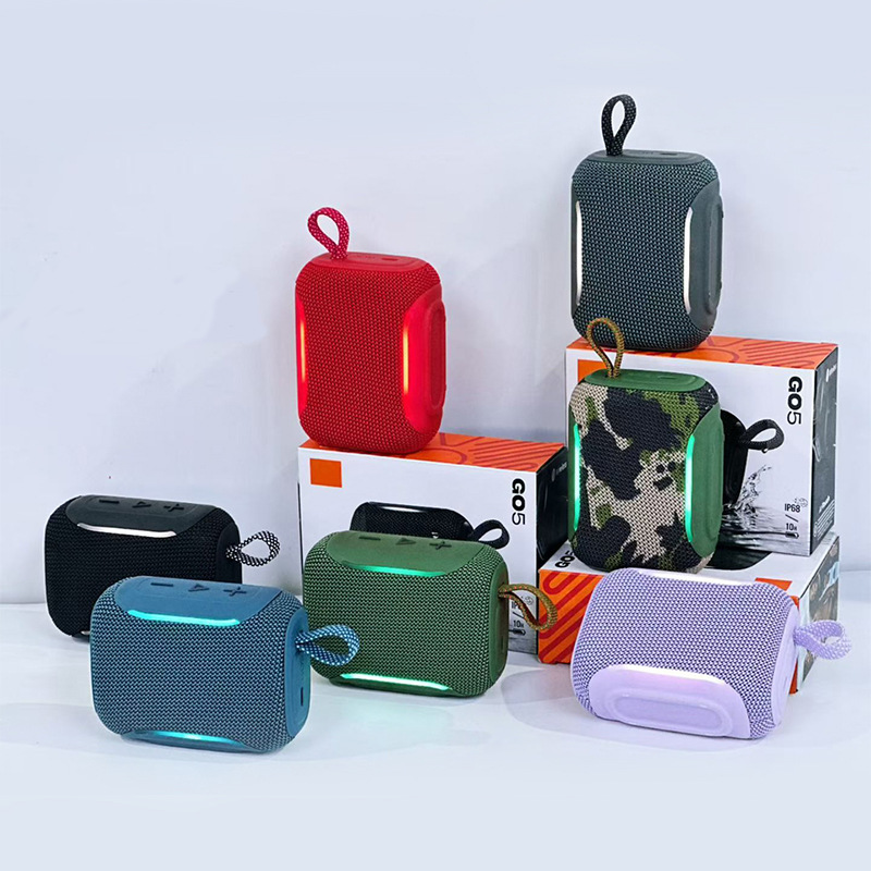 GO5 Bluetooth Speaker TWS Outdoor Home Portable Double-Sided Fabric Net Bass Card Slot Gift Speaker