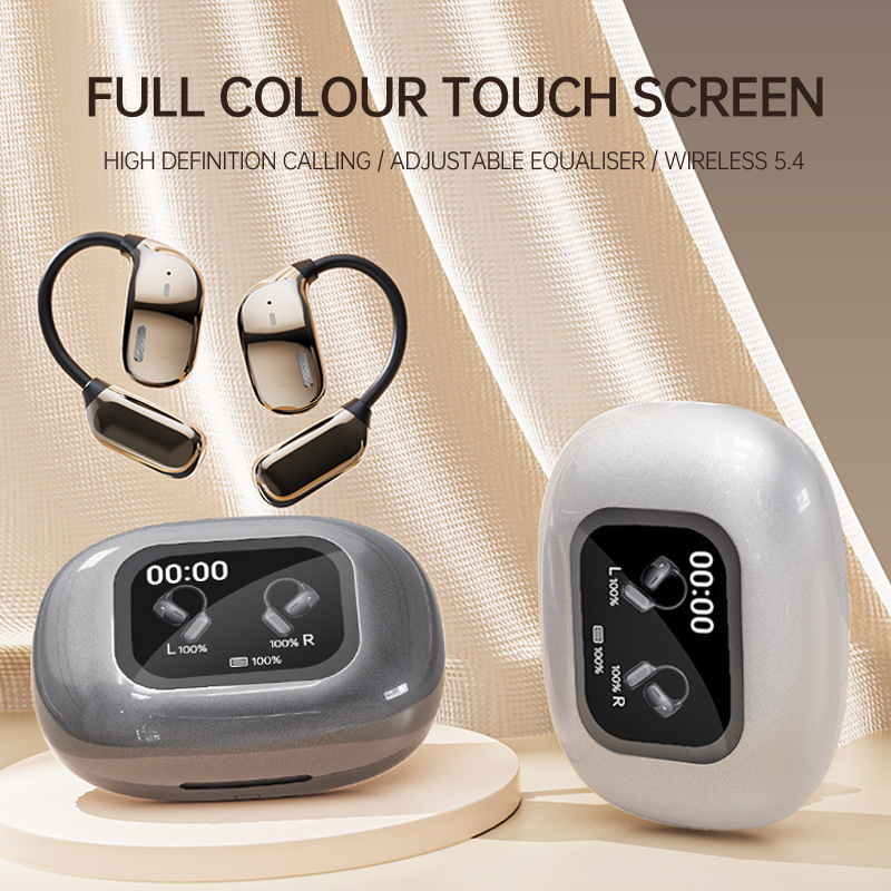New JM16 Open OWS Bluetooth Earphones Large Screen LED Touch Translation Bluetooth Earphones Ultra-Long Battery Life