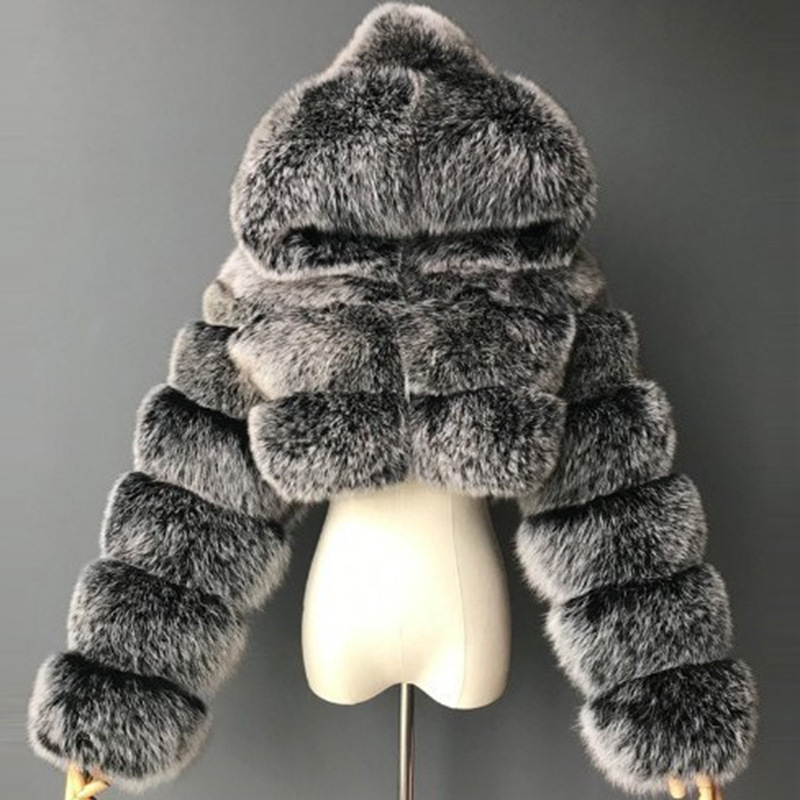 New faux fur coat jacket faux fur Haining faux fur