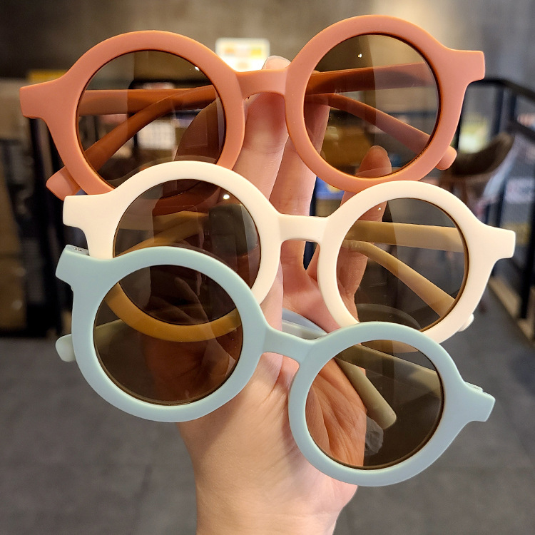 Children's sunglasses, parent-child frosted glasses, new for 1-8 years old, baby decoration fashion show, kids round sunglasses