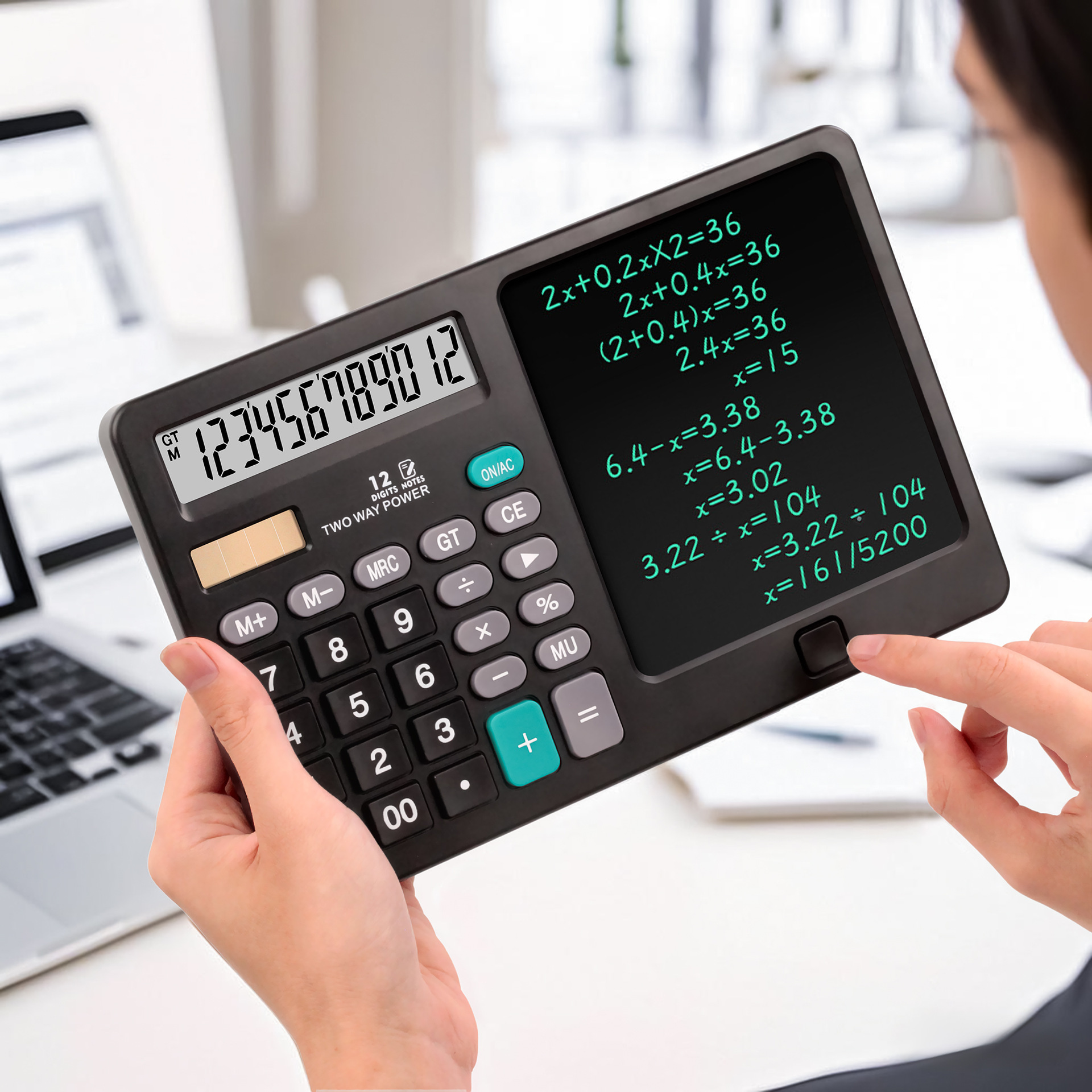 Writing Pad Calculator for Office Accounting Students Special Dual Power Two-in-One Writing Computer