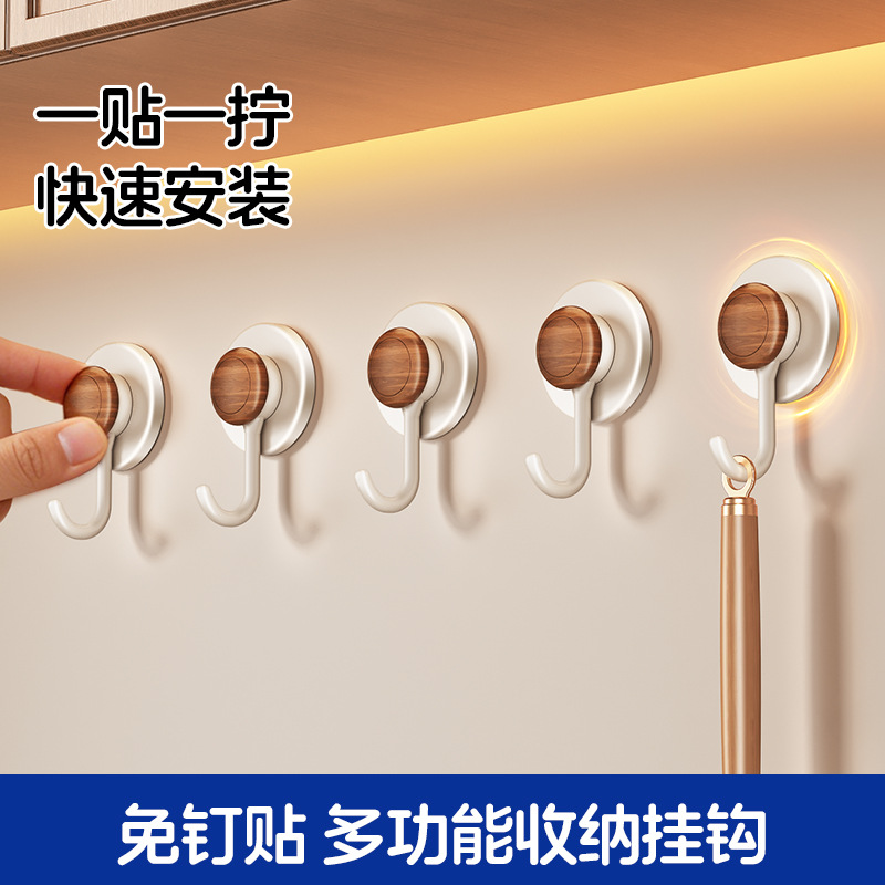 No-drilling Hook Adhesive Sticker Bathroom Toilet Behind Door Kitchen Wall-mounted Clothes Hat Storage