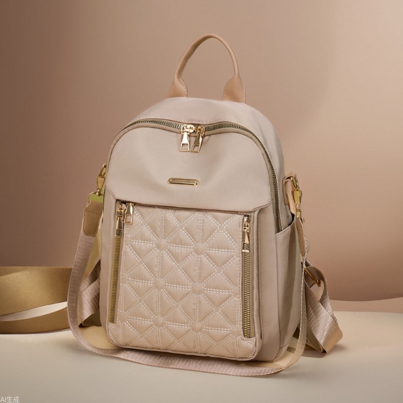 Diamond quilted stitch double-shoulder bag women 2025 new women's backpack large capacity water-resistant travel backpack