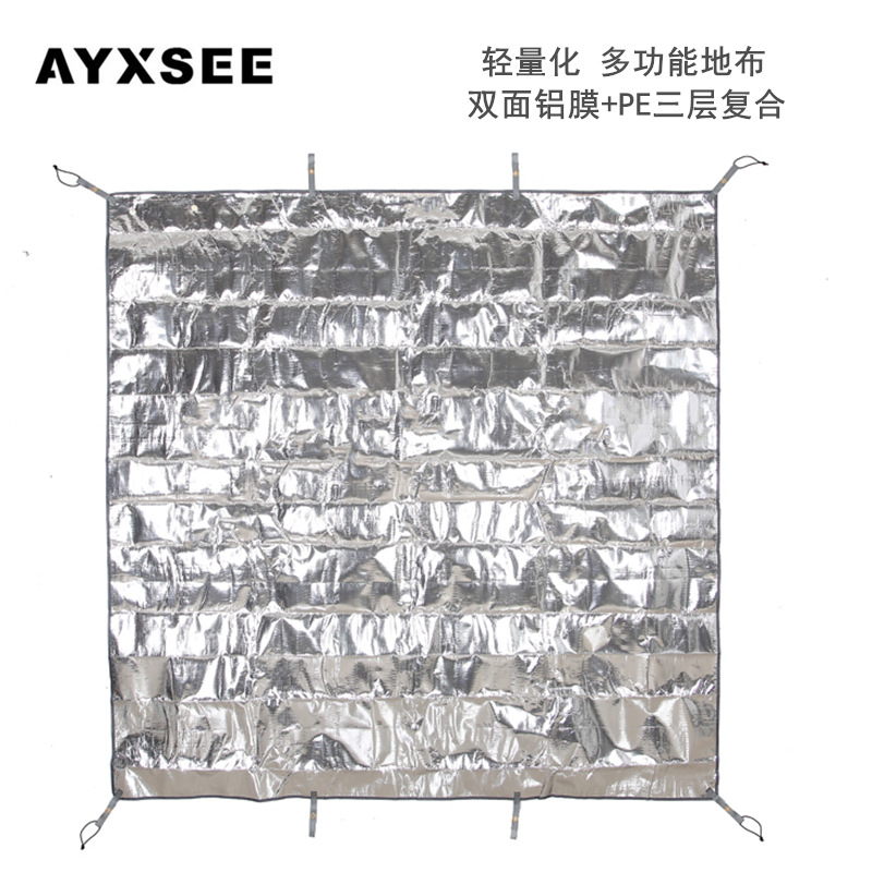 AYXSEE Thickened PE Aluminum Foil Picnic Mat Tent Mat Ground Cloth Double-Sided Aluminum Film Beach Camping Portable Ground Sheet