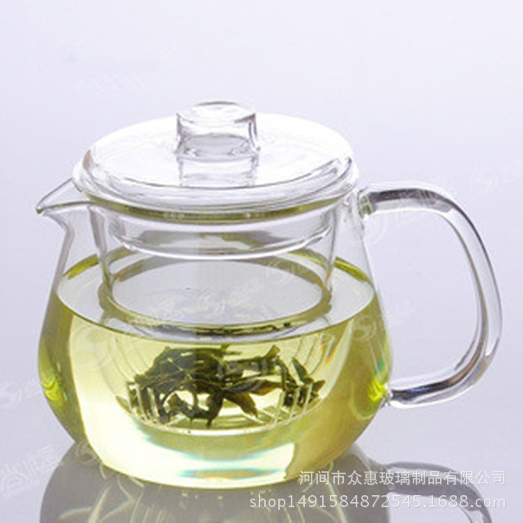 Thickened heat-resistant glass flower tea pot tea set with inner filter, small penguin pot, high borosilicate tea brewing pot