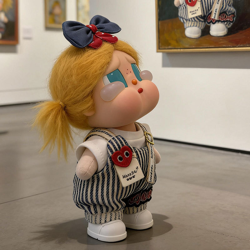 Only doll clothes] Suitable for Crybaby crying doll clothes Gulu Gulu clothing 15cm seaside vacation overalls