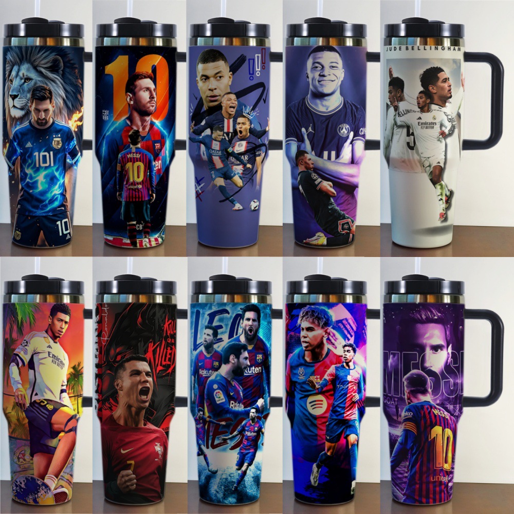 Stainless steel thermal cup Tumbler car cup World Cup football star custom 40OZ large capacity ice霸 cup