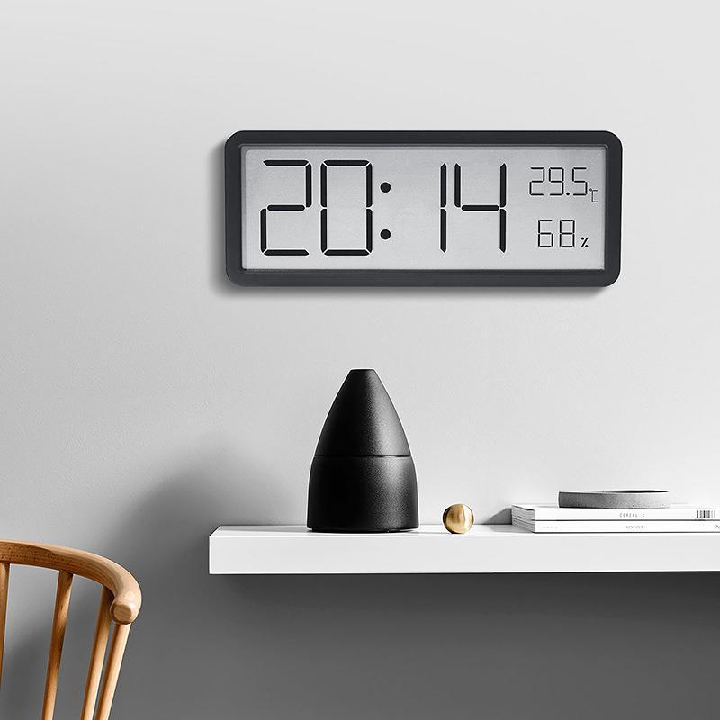 INS Simple Large Screen Clock Living Room Wall Clock Temperature and Humidity Clock Modern Clock Hanging or Standing YD106