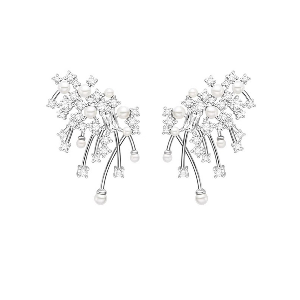 Exclusive Hefang Dazzling Star Cloud Earrings Elegant Ear Clip Stud Earrings Women Gift
