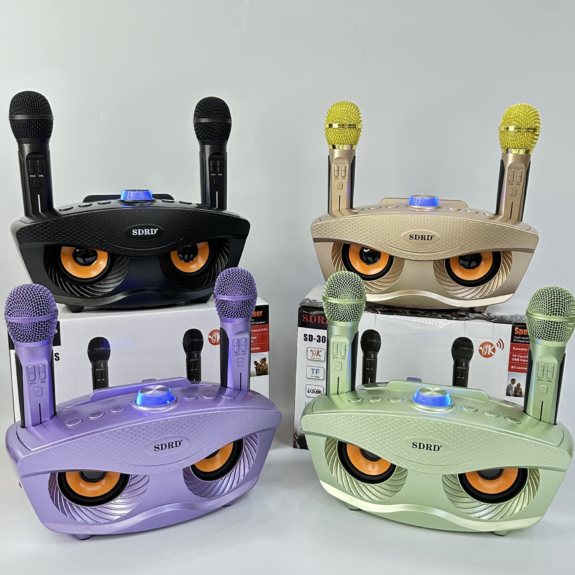 Owl SD-306S Wireless Microphone Home KTV Portable Wireless Microphone Bluetooth Speaker All-in-One