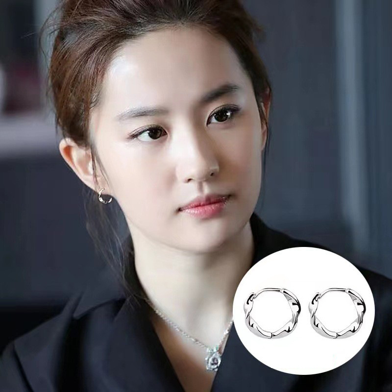 Plain Earring Hoop OL Commute Student Circle Earring Small Simple Zircon Twist Ear Cuff Mobius Ring Earring