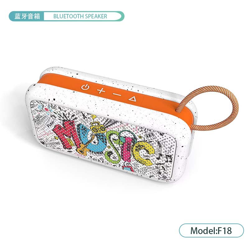F18 Bluetooth Speaker Magnetic Portable Waterproof Speaker Outdoor Wireless Card Speaker Gift Bluetooth Speaker Graffiti
