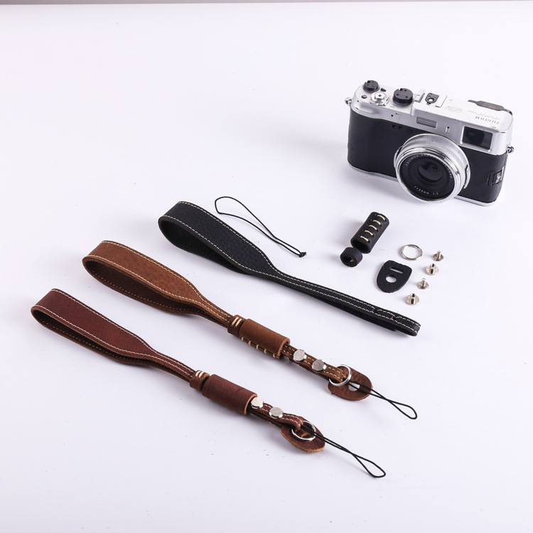 Applicable for RX100 ZV1 lx10 Leica C-LUX Wrist Strap Black Card 7 GR3 G7X2 Camera Genuine Leather Hand Strap