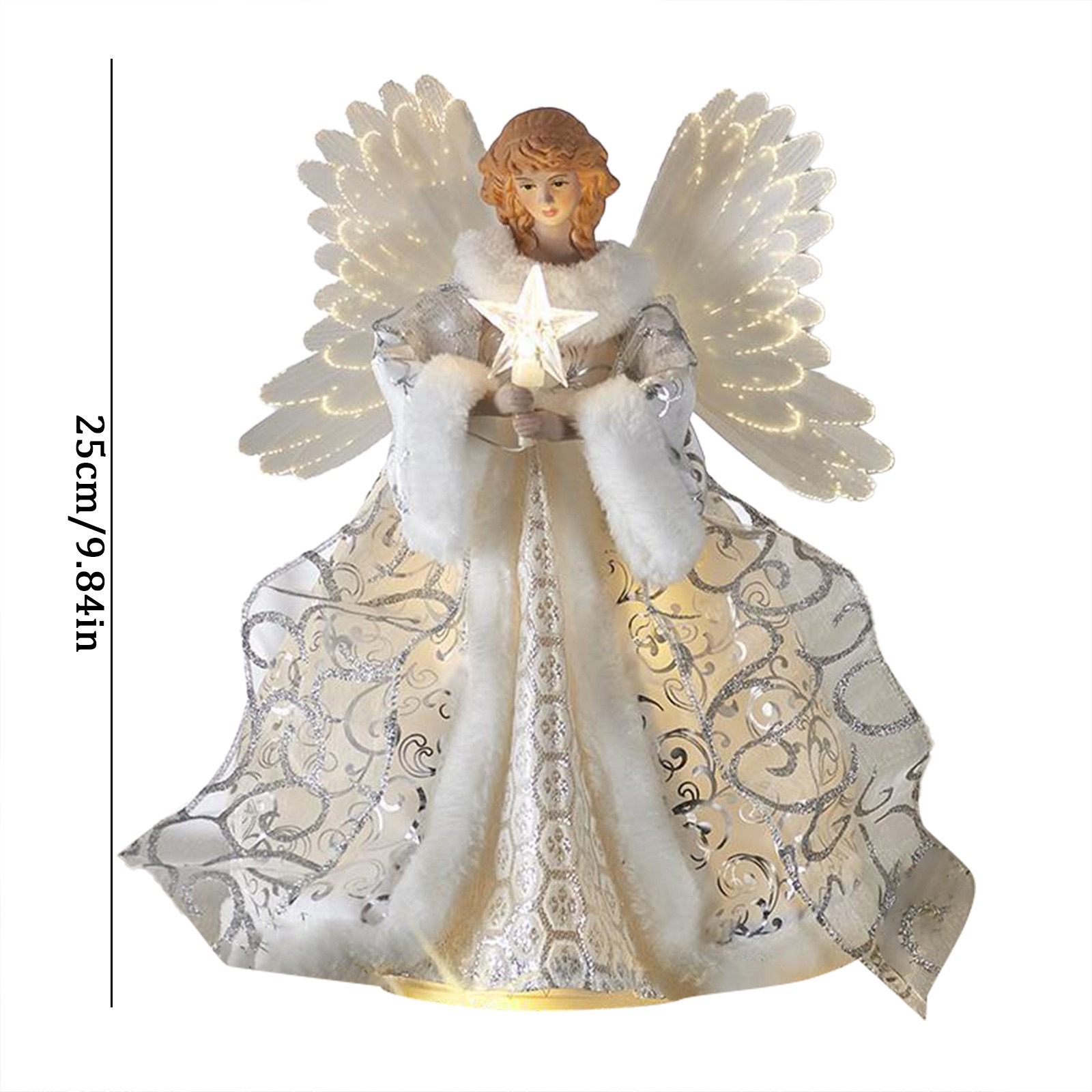 Angel Tree Topper Gold Angel Doll Tree Star Christmas Tree Top Decoration
