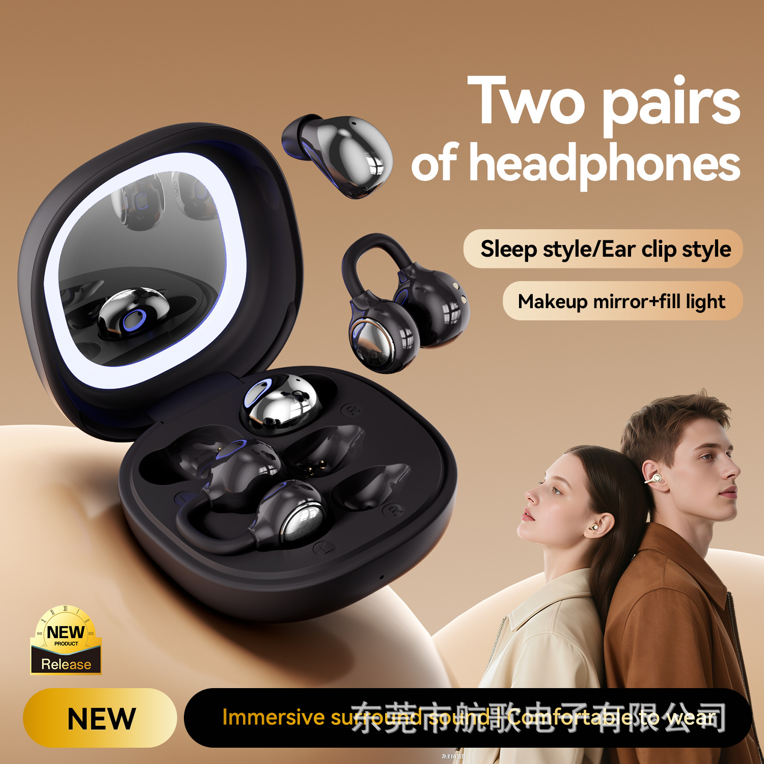 New dual earphones Bluetooth earphones M165 digital display open-ear non-in-ear sports Bluetooth earphones 6.0