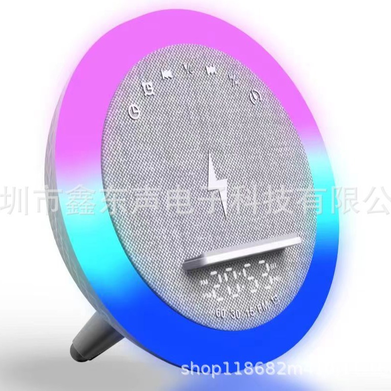 S302 New LED Display Clock Alarm Timer Wireless Charging White Noise High Power Bluetooth Speaker