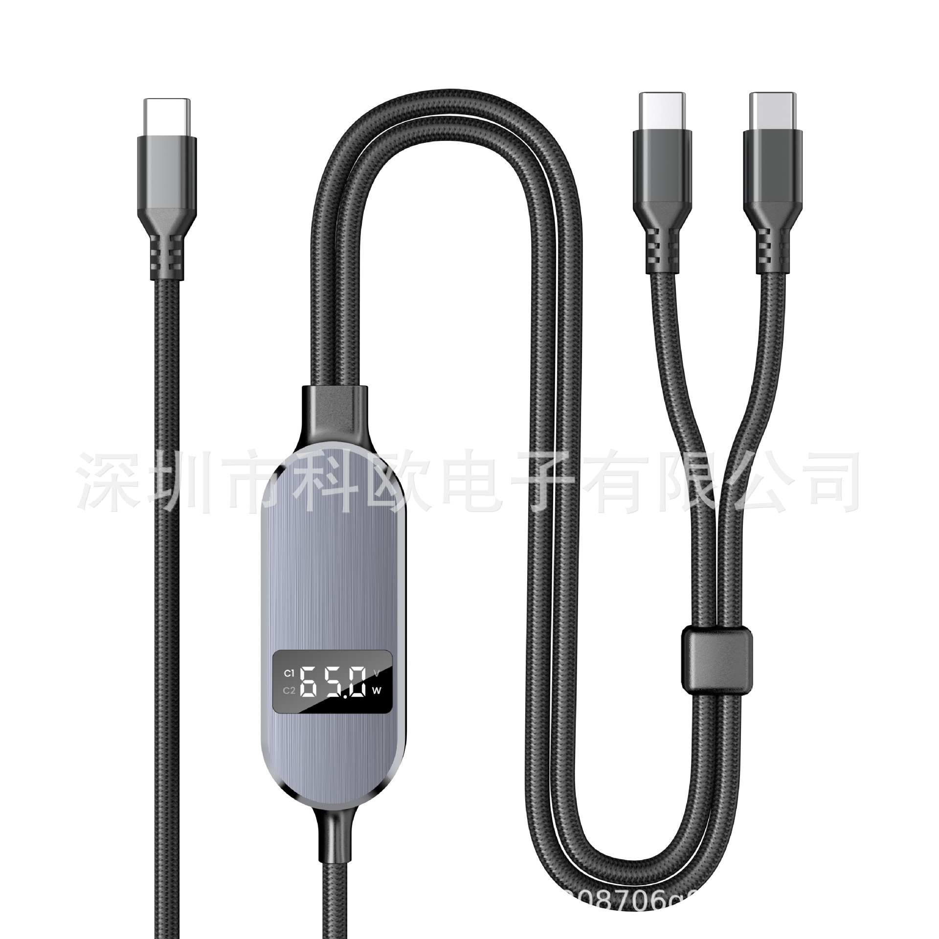 Display 100W Charging Cable, 2-in-1 Charging Cable for Various Phones and Computers