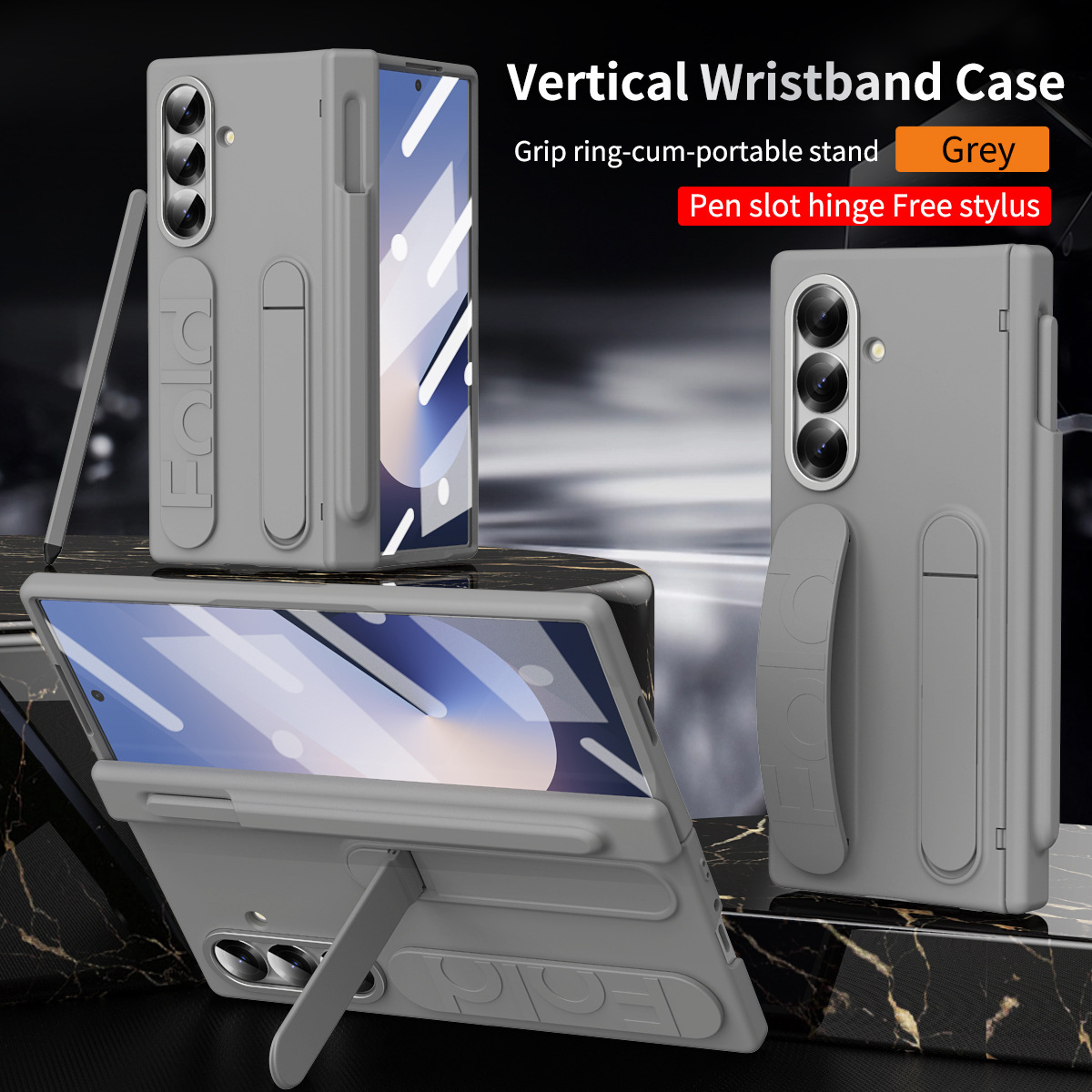 Applicable Samsung Z Fold7 Phone Case Fold6 Folding Official Wrist Strap Pen Slot Hinge Shell Film Integrated Protective Case