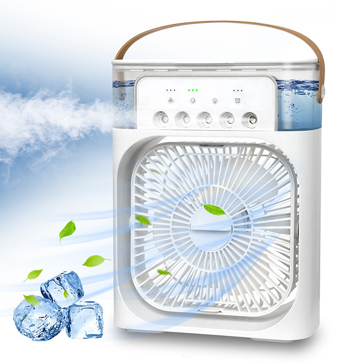 Five-hole large spray water cooling fan USB desktop portable with small night light multi-function spray fan cooler