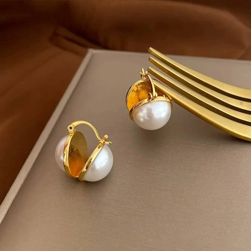 Pearl earrings for women simple ear accessories