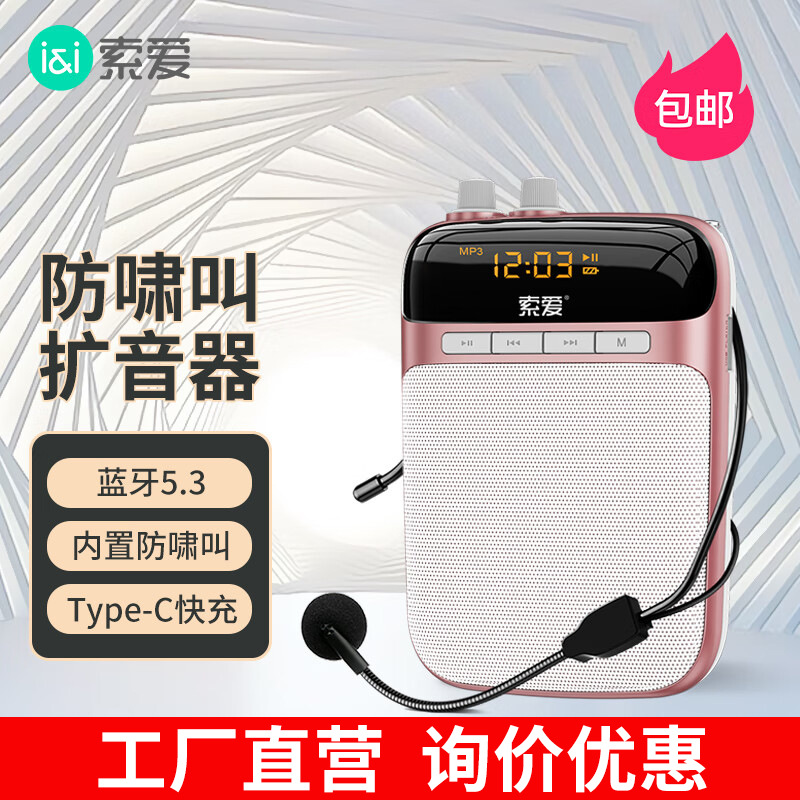 SOAIY S318 Mini Amplifier for Teachers Wireless Headset Microphone Teaching Lecture Loud Speaker