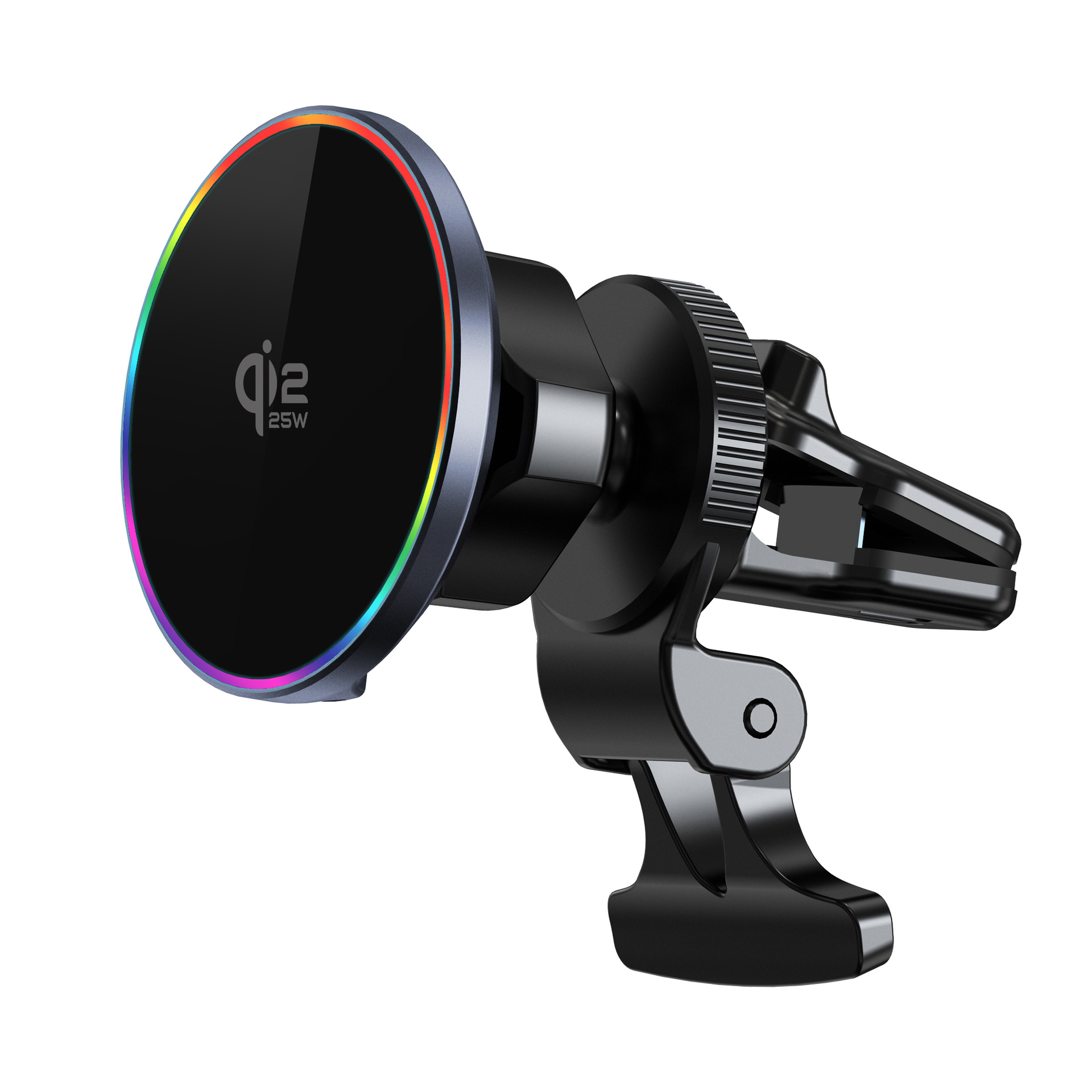 QI2.2 25W private mold magsafe magnetic car wireless charger phone mount for Apple RGB light