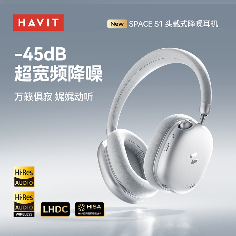 havit 2026 New H670BT Over-ear Headphones ANC Active Noise Cancellation Custom Mold Wireless Bluetooth Sports Headphones