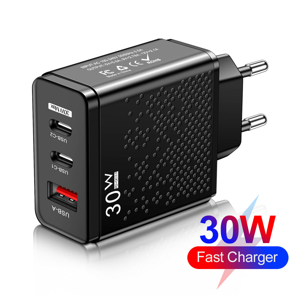 New USB+2PD Type-C Phone Charger Multi-Port US EU UK Travel Charging Head