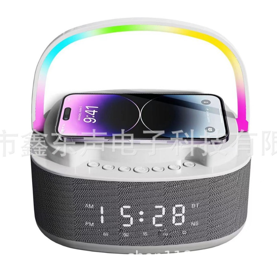 S301 New LED Display Clock Alarm Timer Wireless Charging White Noise High Power Bluetooth Speaker