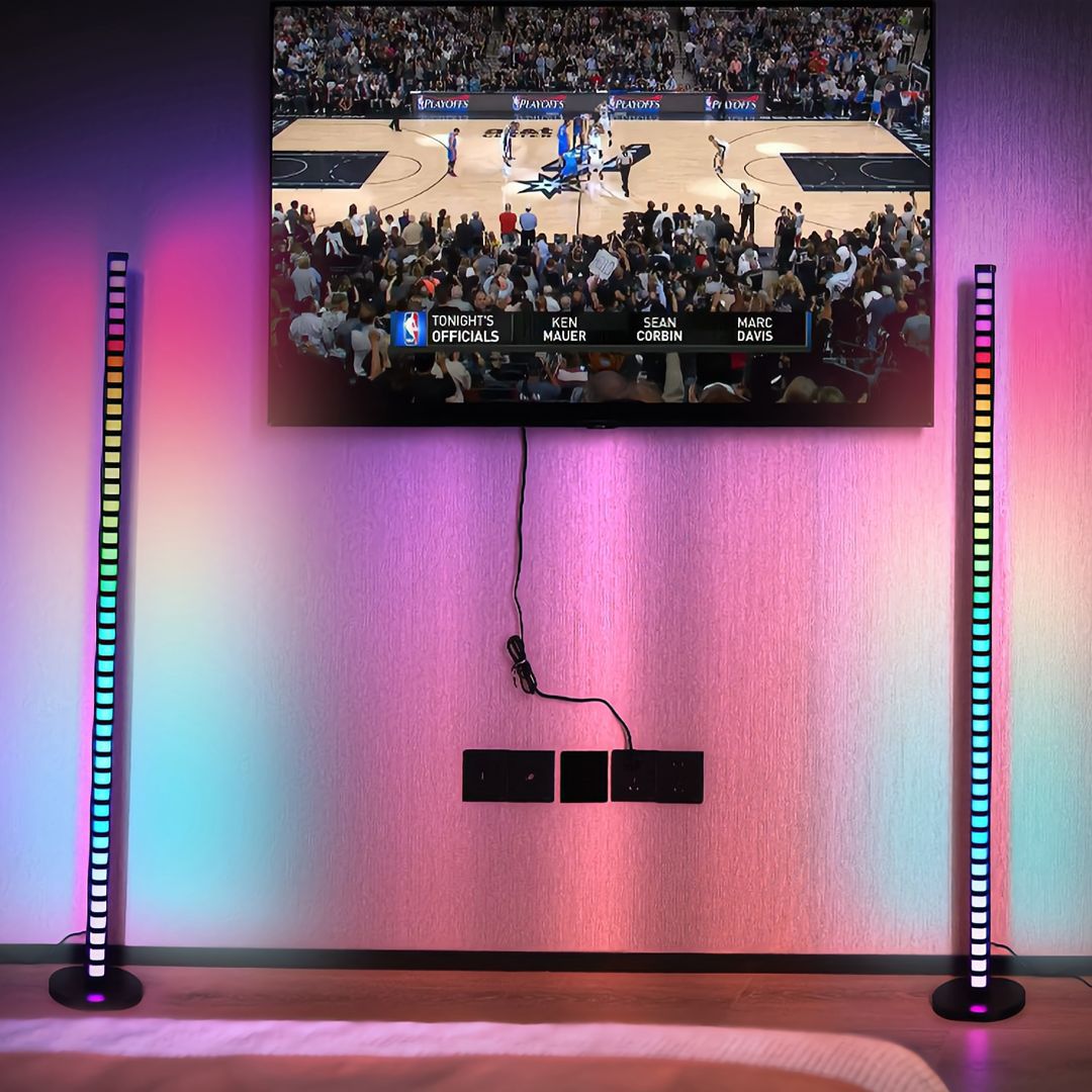 RGB Sound Pickup Rhythm Light APP Voice Control LED for Bedroom Living Room Corner Light Splicing 1.2m Floor Atmosphere Light Strip